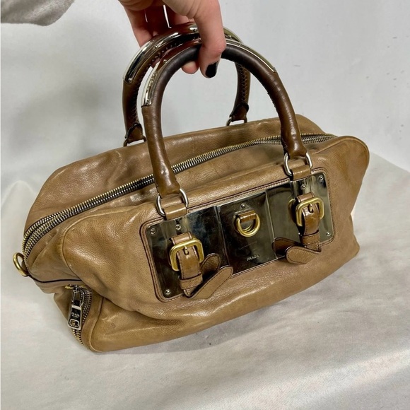 Prada Brown Leather Bag with Gold Hardware - Picture 2 of 8
